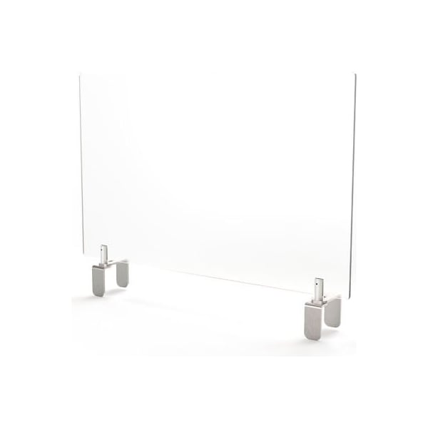 Ghent Ghent Partition Extender 29"W x 18"H, Frosted Thermoplastic w/ Attached Clamp - PEF1829-A