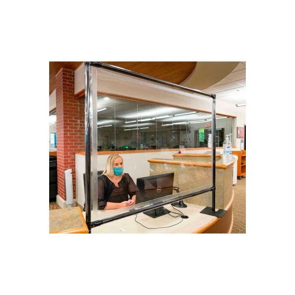 Anchor Industries Anchor Porta-Shield Desktop Vinyl Divider, 4'W x 3'H - Clear - 9999145