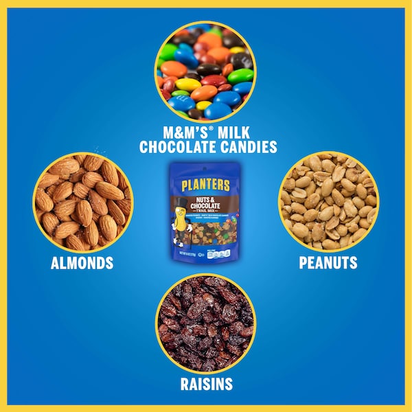Mezcla de Frutos Secos y Chocolate Planters en Bolsa de 6 oz, paquete de 12 - 10029000078625