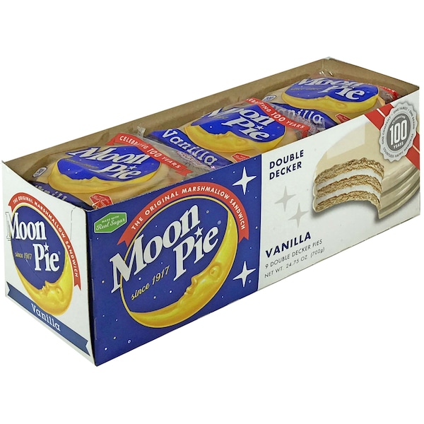 Sándwich de malvavisco de doble piso con vainilla Moonpie Moonpie 2.75 oz., paquete de 81 - 81002