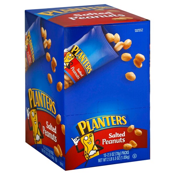 Planters Maní Salado 2.5 oz. Tubo, PK45 - 10029000016504