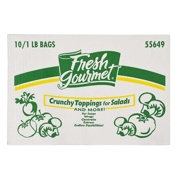 Tiras de tortilla tricolor gourmet frescas para ensalada, 1lb, paquete de 10 - 55649