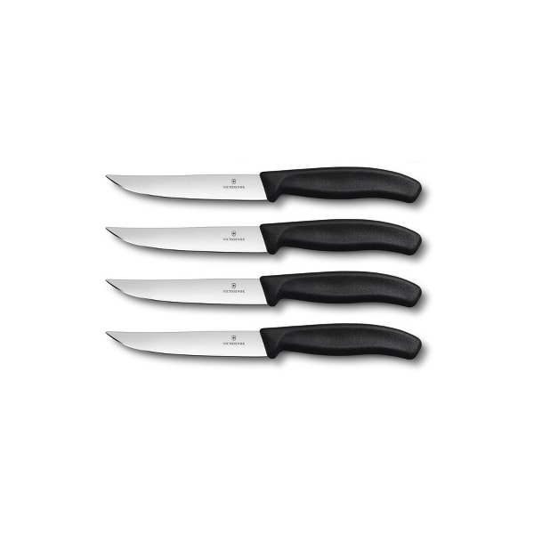 Swiss Army Brands 2024 Victorinox Kitchen Swiss Classic Sets 4-Piece Steak Set 5In Gaucho, Straight Black Packaged - VIC-6.7903.4