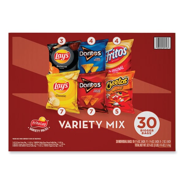 Mezcla de variedad clásica Frito-Lay, surtido, 30 bolsas/caja - 28400702270