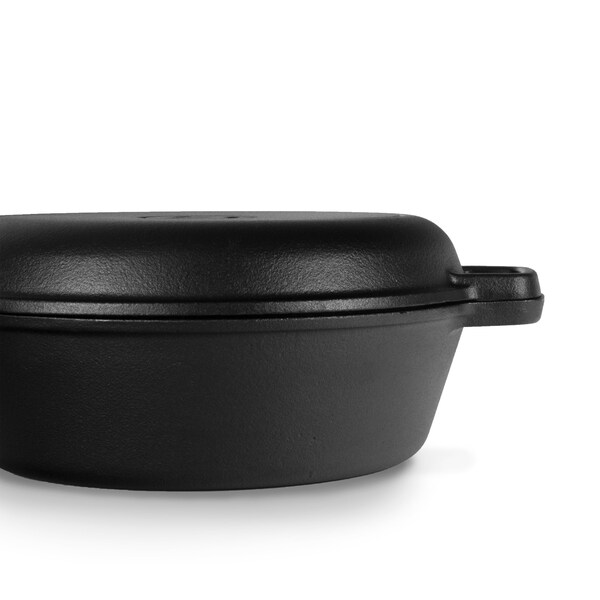 Commercial Chef 3 Qt Cast Iron Dutch Oven with Skillet Lid - CHFL3CC