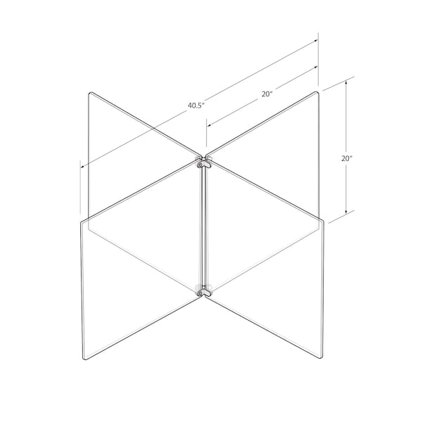 Azar Displays Clear Acrylic 4-Way Divider Shield - 179140