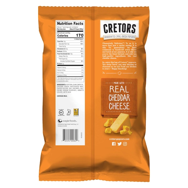 G.H. Cretors G.H. Cretors solo el maíz de queso 6.5 oz., paquete de 12 - 2326123543