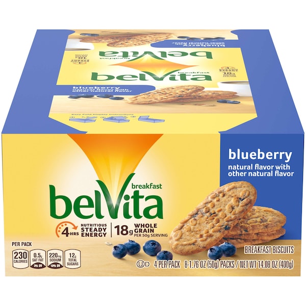 Galletas Belvita de Arándano Azul de Nabisco de 1.76 oz, Paquete de 64 - 02908