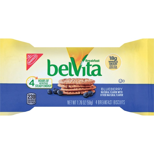 Galletas Belvita de Arándano Azul de Nabisco de 1.76 oz, Paquete de 64 - 02908