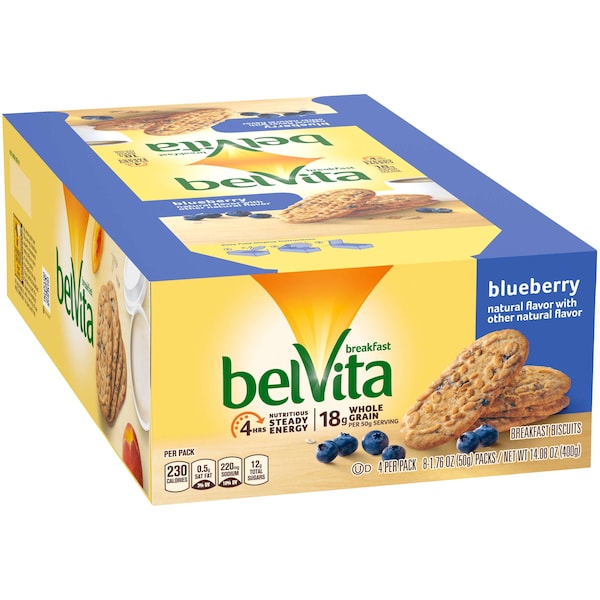 Galletas Belvita de Arándano Azul de Nabisco de 1.76 oz, Paquete de 64 - 02908