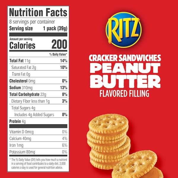 Sándwiches de Galleta Ritz con Mantequilla de Cacahuate de 1.35 oz., paquete de 112 - 00210