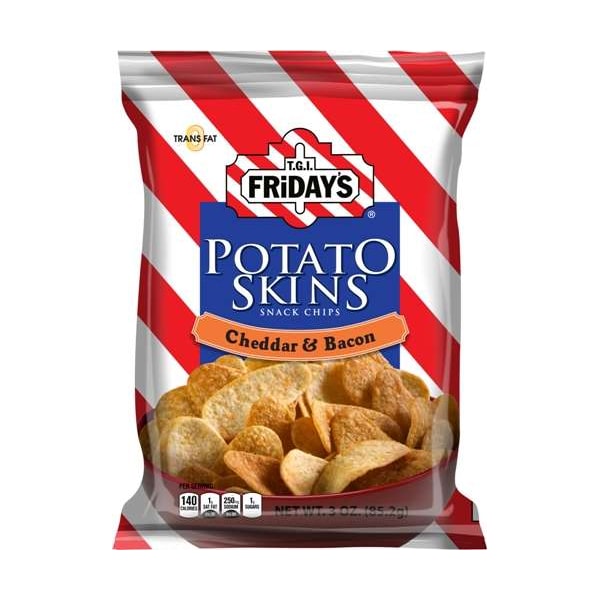 "¡Viernes TGI Cheddar Bacon Papas con Piel 3 oz. Bolsa, PK6 - 30146"