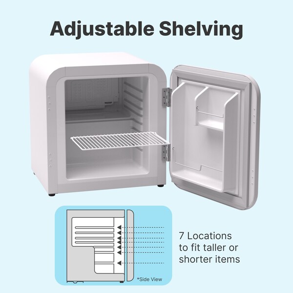 Husky Retro 1.5 Cu.Ft/43L Mini Fridge, White - OSFR003-WM