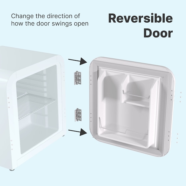 Husky Retro 1.5 Cu.Ft/43L Mini Fridge, White - OSFR003-WM
