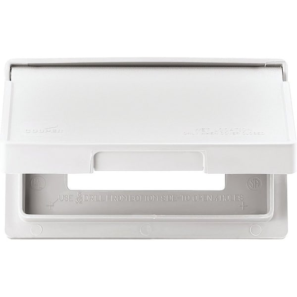 Eaton Wiring Devices Eaton Wiring Devices Cover, 7 in L, 4-7/8 in W, Rectangular, Thermoplastic, White, Electro-Plated - S3966W-SP