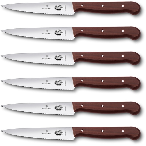 Swiss Army Brands 2024 Victorinox 46003 Kitchen Wood Steak Sets, 6-Piece Steak Set 40003 - VIC-5.2030.12-X4