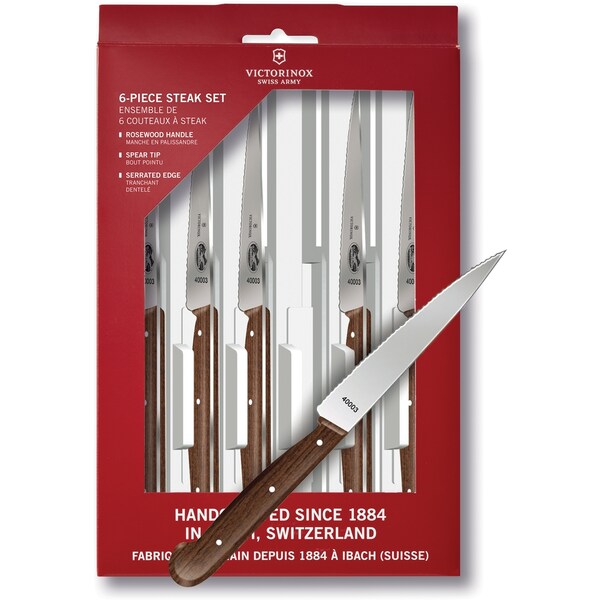 Swiss Army Brands 2024 Victorinox 46003 Kitchen Wood Steak Sets, 6-Piece Steak Set 40003 - VIC-5.2030.12-X4
