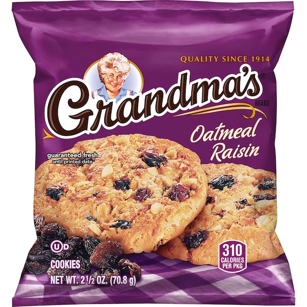 Abuelitas 2.50 oz. Galleta grande de avena con pasas, PAQ60 - 45093.