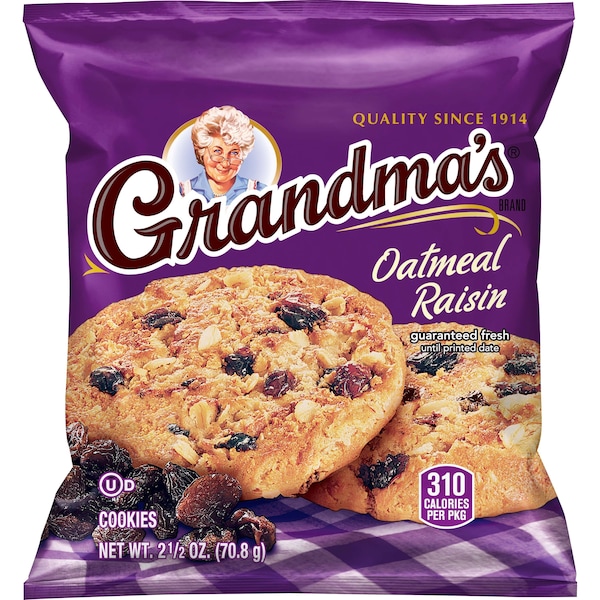 Abuelitas 2.50 oz. Galleta grande de avena con pasas, PAQ60 - 45093.
