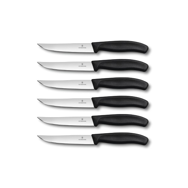 Swiss Army Brands 2024 Victorinox Kitchen Swiss Classic Sets 6-Piece Steak Set 5In Gaucho, Straight Black Packaged - VIC-6.7903.6