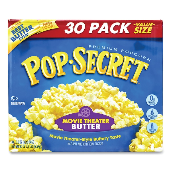 Palomitas de maíz en el microondas Pop Secret, mantequilla de cine, bolsas de 3 oz, paquete de 30 - 69687