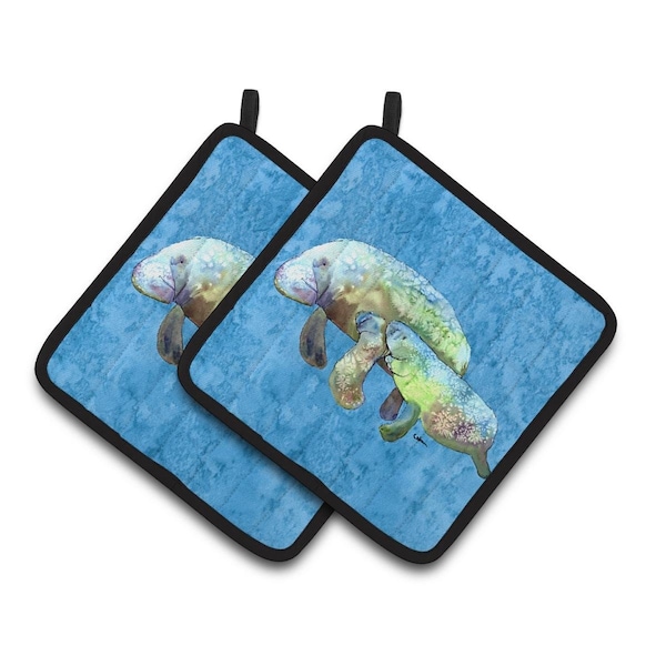 Carolines Treasures Manatee Pair of Pot Holders - 8660PTHD