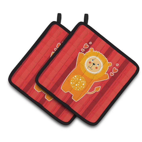Carolines Treasures Lion Love Pair of Pot Holders - BB6754PTHD