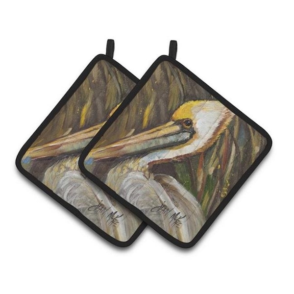 Carolines Treasures Carolines Treasures JMK1217PTHD Pelican lookin East Pair of Pot Holders; 7.5 x 3 x 7.5 in. - JMK1217PTHD
