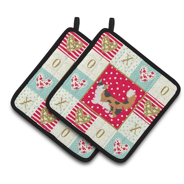 Carolines Treasures 7.5 x 7.5 in. Skookum Cat Love Pair of Pot Holders - CK5711PTHD
