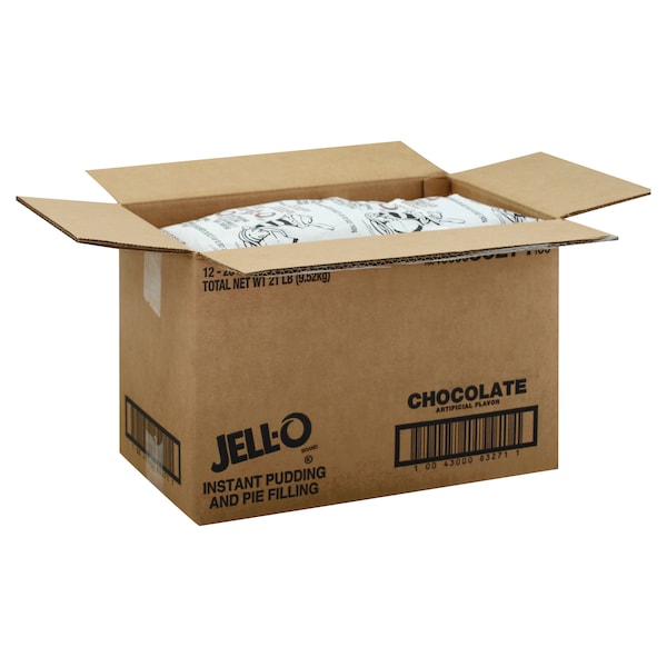 Pudín de chocolate instantáneo Jell-O en bolsa de 1.75 libras, paquete de 12 - 10043000832711.