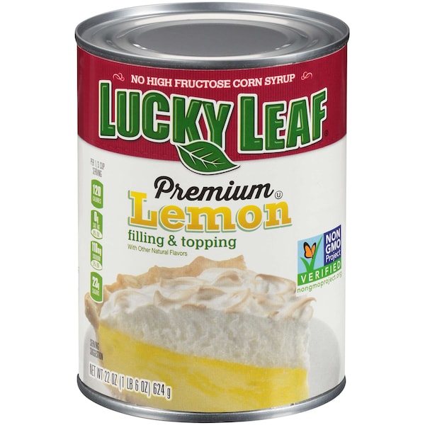 Relleno y cobertura de limón premium Lucky Leaf Lucky Leaf de 22 oz. en lata, paquete de 8 - FCPFP3040LKL46