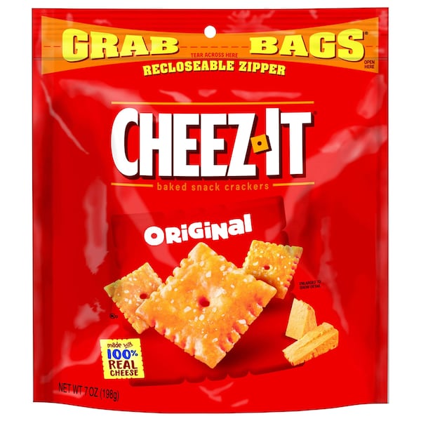 Cheez-It Cheez-It Bolsa de Aperitivos Recerrable Original Galletas 7 oz. Bolsa, Paquete de 6 - 2410020408