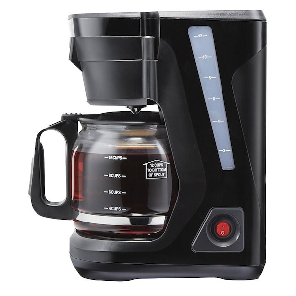 Ham.Beach/Proctor Silex Proctor Silex 43680PS Coffee Maker, 12 Cup Capacity, 900 W, Glass/Plastic, Black - 43680G