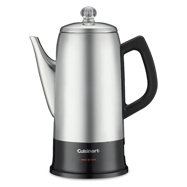 Cuisinart/Waring Cuisinart Classic Percolator, 12 Cup Capacity, 1000 to 1500 W, Stainless Steel, Silver, Knob Control - PRC-12N