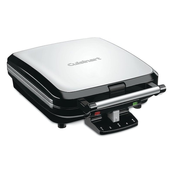 Cuisinart/Waring Cuisinart Belgian Waffle Maker, 1 in D Waffle, 4 -Waffle, 120 V, 1650 W, Slide Control, Black - WAF-150P1