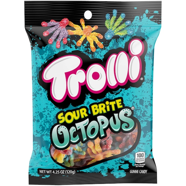 Trolli Trolli Pulpo Brillante Agrio 4.25 oz. Paquete, PK12 - 12310
