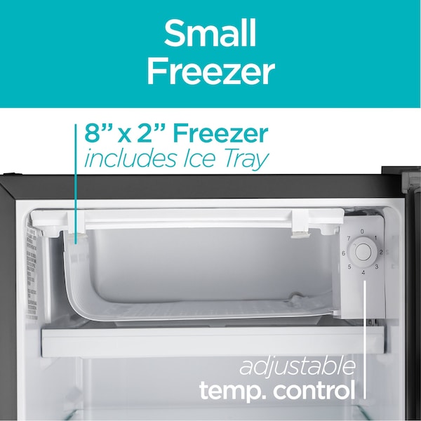 Black & Decker Compact Refrigerator Energy Star Single Door Mini Fridge with Freezer, 3.2 Cubic Feet, Black - BCRK32B