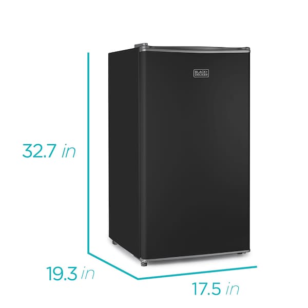 Black & Decker Compact Refrigerator Energy Star Single Door Mini Fridge with Freezer, 3.2 Cubic Feet, Black - BCRK32B