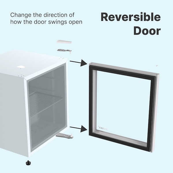 Husky Glass Door 1.6 Cu.Ft/46L Mini Fridge, White - OSFG012-WM
