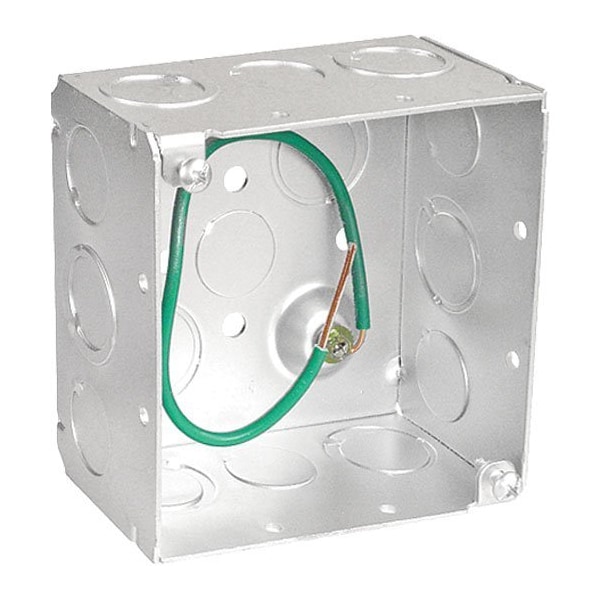 Southwire Electrical Box, 30.3 cu in, Square Box Type, 4 Gangs, Steel, Square Shape - 52171-SPT