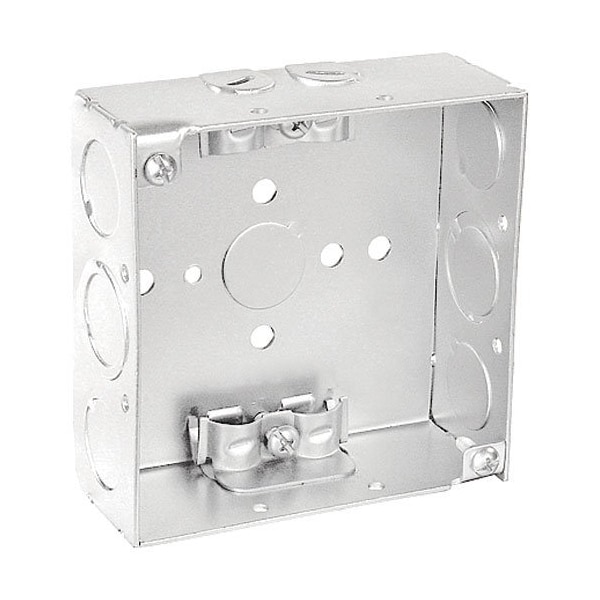 Southwire Electrical Box, 30.3 cu in, Square Box Type, 4 Gangs, Steel, Square Shape - 52171-R