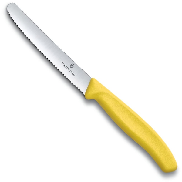 Swiss Army Brands Kitchen Swiss Classic Utility - Colored 40.5In Serrated, Round Blade, 0.75In Width At Handle Yellow - VIC-6.7836.L118