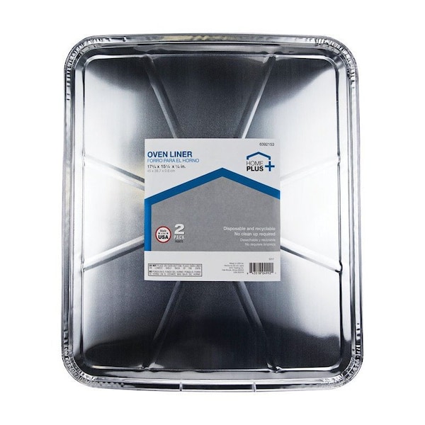 Home Plus Durable Foil 15-1/4 in. W X 17-3/4 in. L Oven Liner Silver , 2PK - D71020