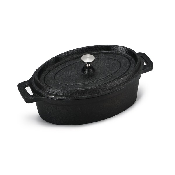Commercial Chef Mini Casserole Dish With Lid, 0.63 Qt. Cast Iron Casserole Dish - CHCI063