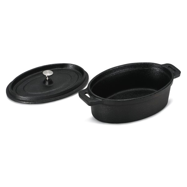 Commercial Chef Mini Casserole Dish With Lid, 0.63 Qt. Cast Iron Casserole Dish - CHCI063