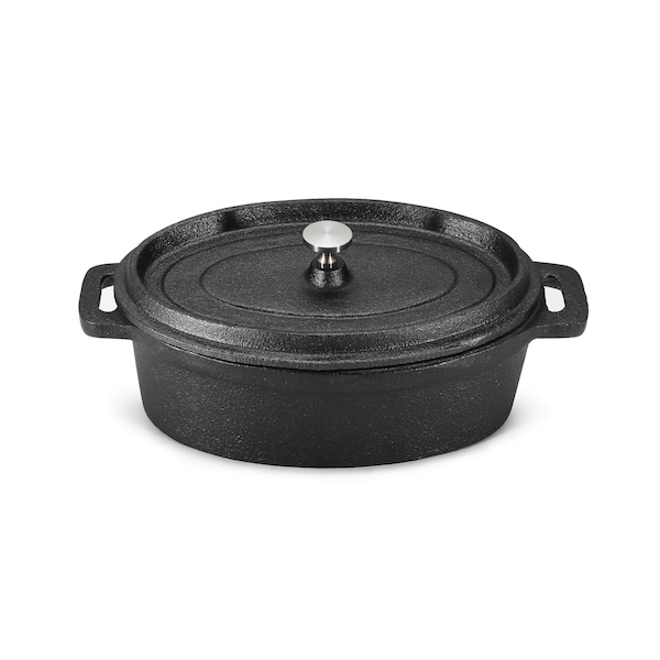 Commercial Chef Mini Casserole Dish With Lid, 0.63 Qt. Cast Iron Casserole Dish - CHCI063