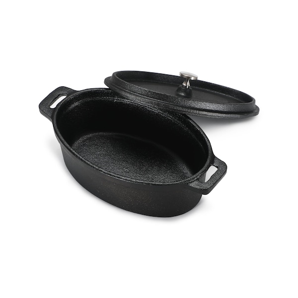 Commercial Chef Mini Casserole Dish With Lid, 0.63 Qt. Cast Iron Casserole Dish - CHCI063