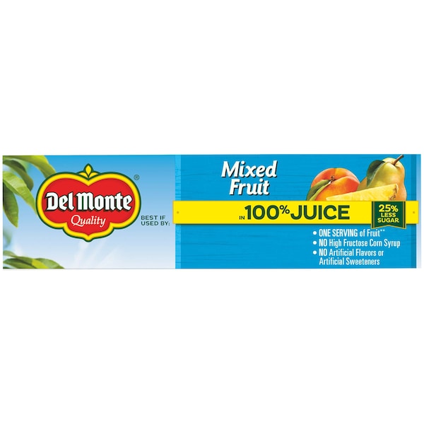 Del Monte en 100% Jugo Frutas Variadas en tazón de plástico de 4 oz, paquete de 24 - 2002265