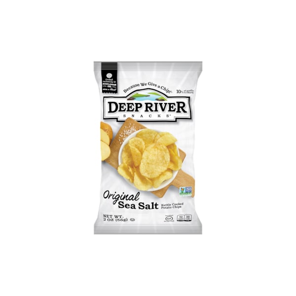 Botana de papas fritas Deep River Snacks en bolsa grande de 16 oz., sabor Original con Sal, paquete de 10 - 20124