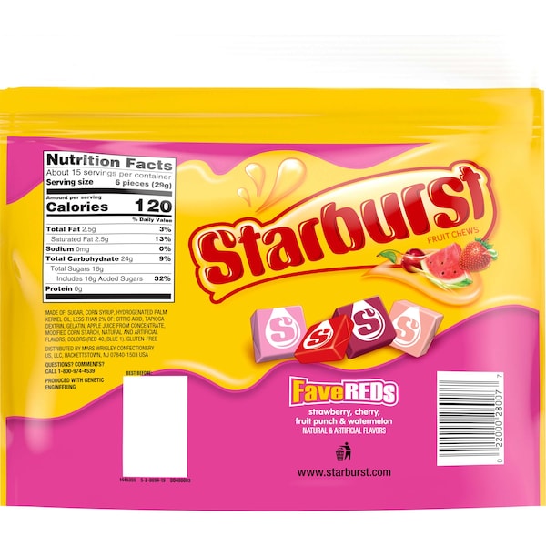 Favoritos Rojos Starburst Bolsa de pie de 15.6 onzas, paquete de 6 - 401560
